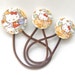 Hello Kitty x Liberty of London Hair Tie Set - Covered Button Ponytail Holders - Kawaii Cute Orange Yellow Brown