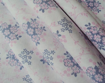 Vintage French Faded Fabric Small Pink and Grey Flowers Suitable for Patchwork Quilting Lavender Bags Feedsack Pillow
