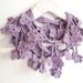 Light Purple Scarf, Egyptian Cotton Crochet Scarf, Floral - Made To Order