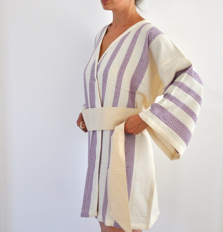 Peshtemal Turkish Bath Towel Kimono Robe Cotton Bathrobe
