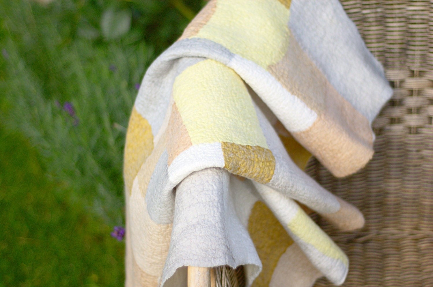 Silk Baby Blanket Nuno felt Quilt merino wool and silk