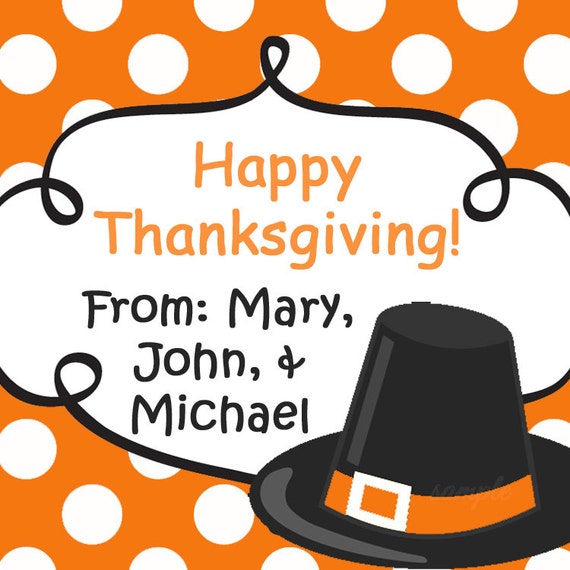 Printable Thanksgiving Treat Tags or Gift Tags or Cupcake Toppers - Pilgrim Whimsy Il_570xn