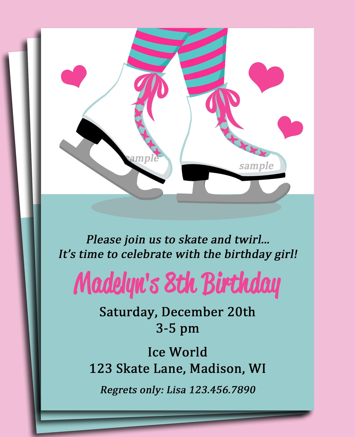 Ice Skating Party Invitation Wording 1