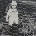Vintage child with chickens photo