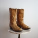 Cowboy Boots - Leather Cavalry Blonde Yellow - Men's 7.5 8 Women's 9.5 10 - 1970s VINTAGE