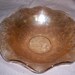 vintage carnival glass large ruffle bowl flowers