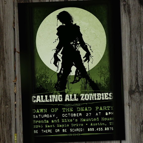 Halloween Invitations With Zombies 2