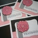 Handmade Thank You Note Cards Pink and Black Floral Set of 3