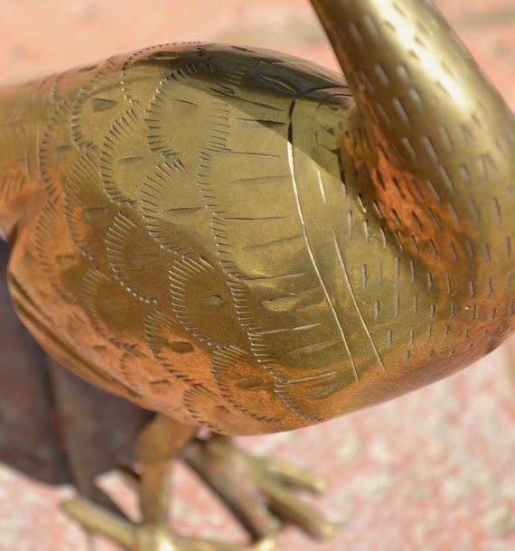 Brass Peacock Large Hollywood Regency Collectable Statue