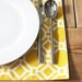 RESERVED for KIM - Fabric Placemats - Yellow Geometric - Set of 4