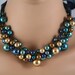 Peacock colored necklaces. reserved 3 piece set