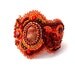 Bead Embroidered Bracelet, Beadwork jewelry, Seed bead bracelet cuff, Beaded jewellery, Orange brown bracelet