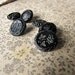 antique black glass buttons - Victorian heavy gothic - set of 6 unmatched