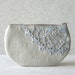Linen and vintage doily small clutch, zipper pouch, cosmetic bag