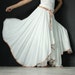 Circle Long Skirt Handmade Maxi Skirt White Women Skirt Party Full Skirt Flowing Double Layered