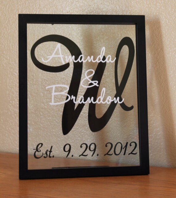 Personalized family name frame by wildgreenrose on Etsy