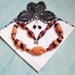 Art Deco Necklace Carved Coral Galalith French Bakelite Casein Black Red Vintage 1930s Art Deco Jewelry