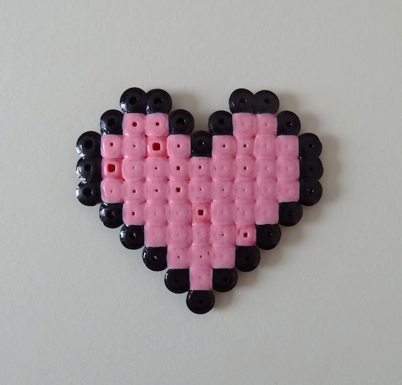 Pink Love Heart Hama Bead Accessory Decoration Gift Geek