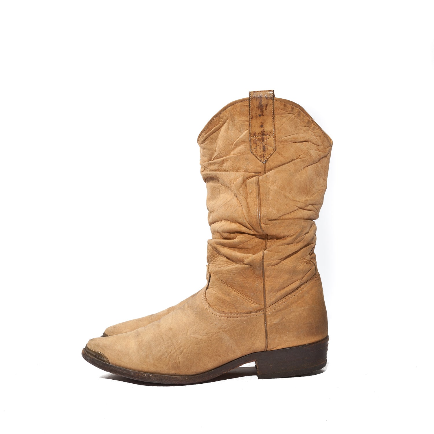 Men's Western Cowboy Boots by Zodiac USA in Tan Slouch
