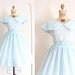 vintage 1950s dress // 50s powder blue cotton day dress // take me out to sea