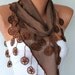 Brown - Shawl Scarf - Cowl Scarf Cotton Scarf by Fatwoman