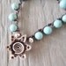 SALE 20% OFF Beachy crochet necklace 'Endless Summer- Turquoise' semi precious stone, aqua blue, rustic Thai silver sun, boho, ready to ship
