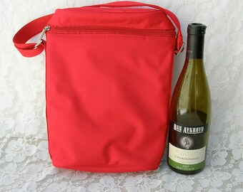 Insulated 2-Bottle Tote Bag, great for picnics, parties or a gift, for large wine/sake/liquor/soda bottles, wedding gift
