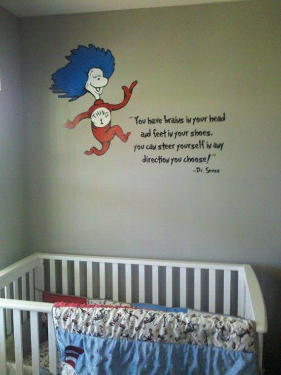 Items similar to Dr. Seuss Thing 1 and Thing 2 wall decal on Etsy