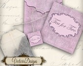 Printable Tea For Two Tea Bag Holder envelope tag instant download digital collage sheet VD0080 Printable Tea For Two Tea Bag Holder envelope tag instant download digital collage sheet VD0080
