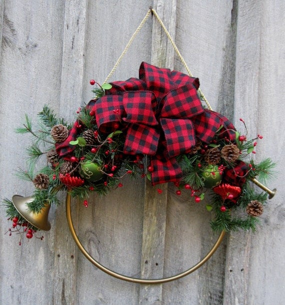 Christmas Wreath Holiday Décor French Horn by NewEnglandWreath