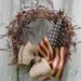 Fall Wreaths, Americana Wreath, Primitive Door Décor, Rustic, Patriotic, Tea Stained Flag