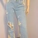 Hippie Brand -Bleached -Distressed --STUDDED--Rainbow Patch - Denim Jeans Sz 7