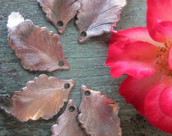 Eight Vintage Silver Metal Leaves