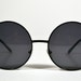 Vintage 90s Black Wire Oversized Round Circle Sunglasses