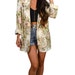 Vintage 80s Linen Pastal Floral Printed Blazer