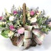 Dried Flower Arrangement "Lavender and Roses", Floral Decor, Basket Arrangement