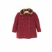 Reserved - 1950's Marshall Fields Double Breasted Red Burgundy Wool Coat with Fur Trim
