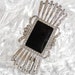 Vintage Bar Brooch / Pin, Silver Openwork, Marcasites, Black Enamel, Geometric, 1970s 1980s, Victorian Revival Jewelry
