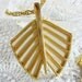 Vintage Pendant Necklace, Mid Century Modernist, Chunky Gold Openwork Fall Leaf, 1960's Mad Men Jewelry