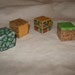 Minecraft pixel blocks 8bit 16bit videogame decoration Got wood quartet weird dice wood cubes papercraft