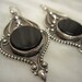 Vintage Sterling Silver Black Onyx Earrings FREE SHIPPING