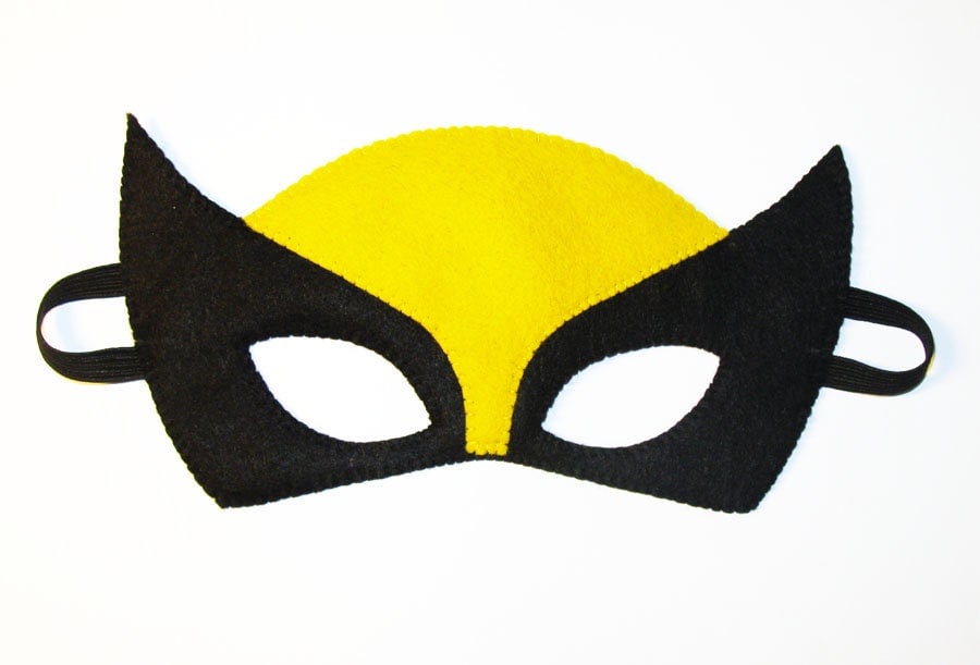 Wolverine Superhero felt mask 2 years adult size Black