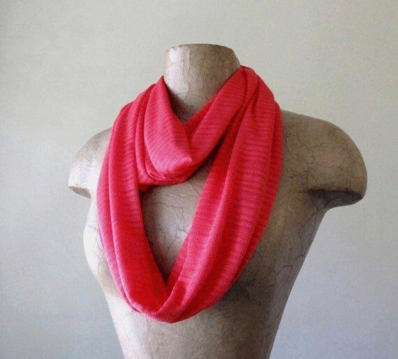 Lightweight Infinity Scarf Hot Pink Knit Infinity Scarf 2556