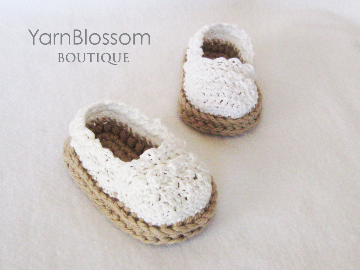 CROCHET PATTERN for Baby Girl Espadrille by YarnBlossomBoutique