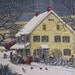 Vintage Kay Dee Oak Framed Linen Picture General Store