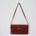 Vintage Clutch - 1980's Cognac Brown Leather Clutch - 80's Bag