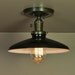 Reserved for Gerard - FOUR Semiflush Lights - 10 inch Glossy Black Porcelain Enamel Shades - Industrial Metal Light - Edison Light Bulb