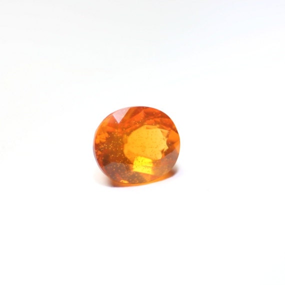 Mexican Fire Opal Oval Faceted Loose Gemstone Dark Orange Fire