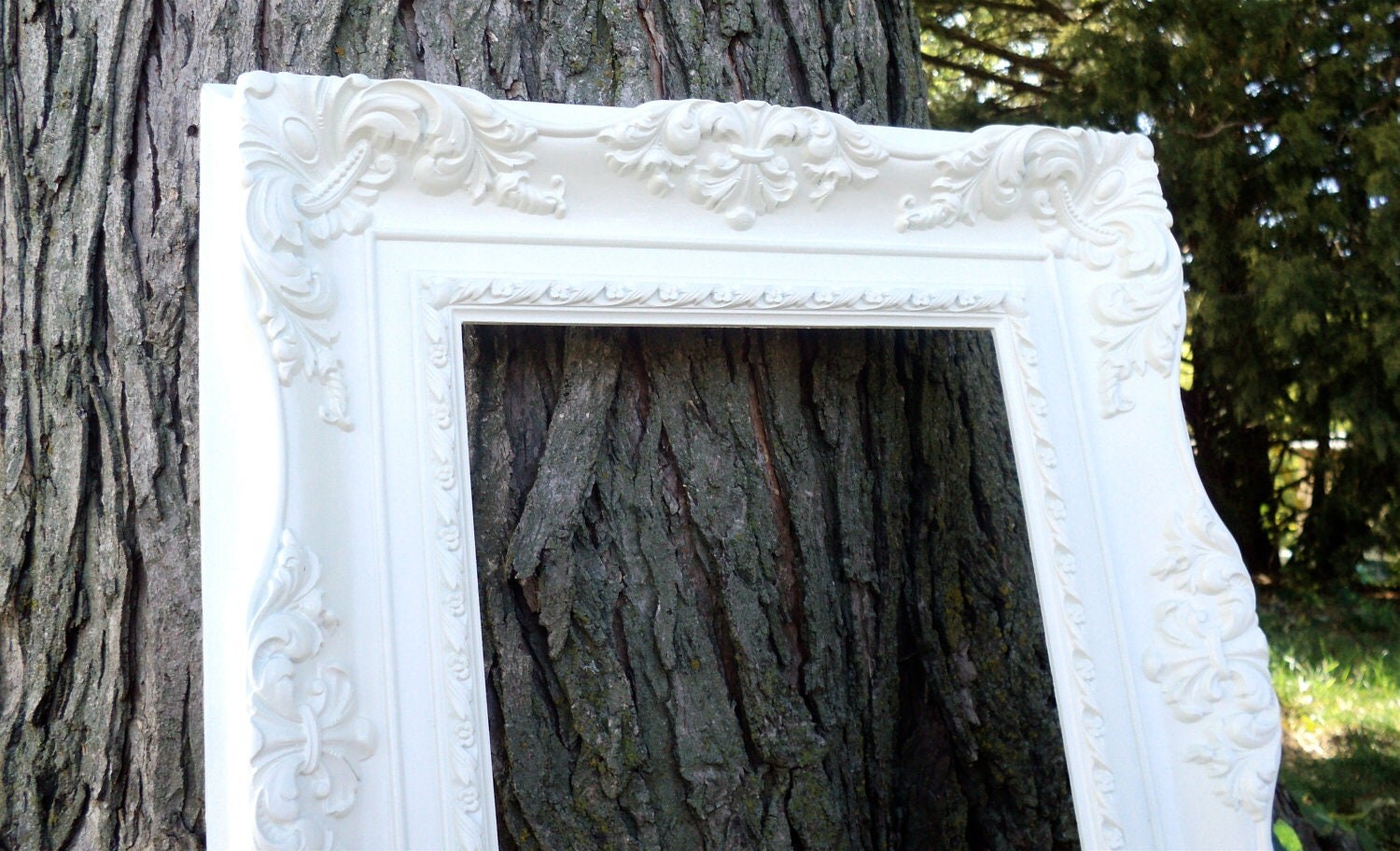 Large Antique White Picture Frame Wedding Photo Prop Baroque