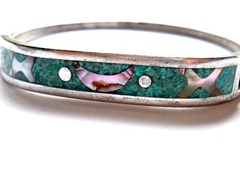 Vintage Bracelet Turquoise Sterling Silver Mexico 1960s